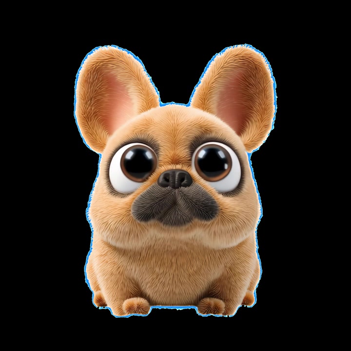 Filhote de Bulldog Francês Fofo Animado Olhando ao Redor