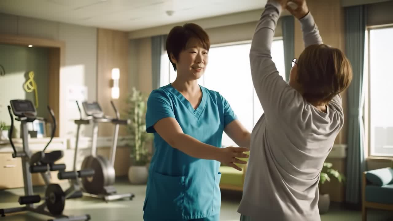 Supportive Interaction Between Caregiver and Patient: A Heartwarming Moment in a Comforting Environment