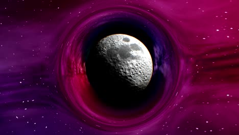 la luna en el espacio curvo