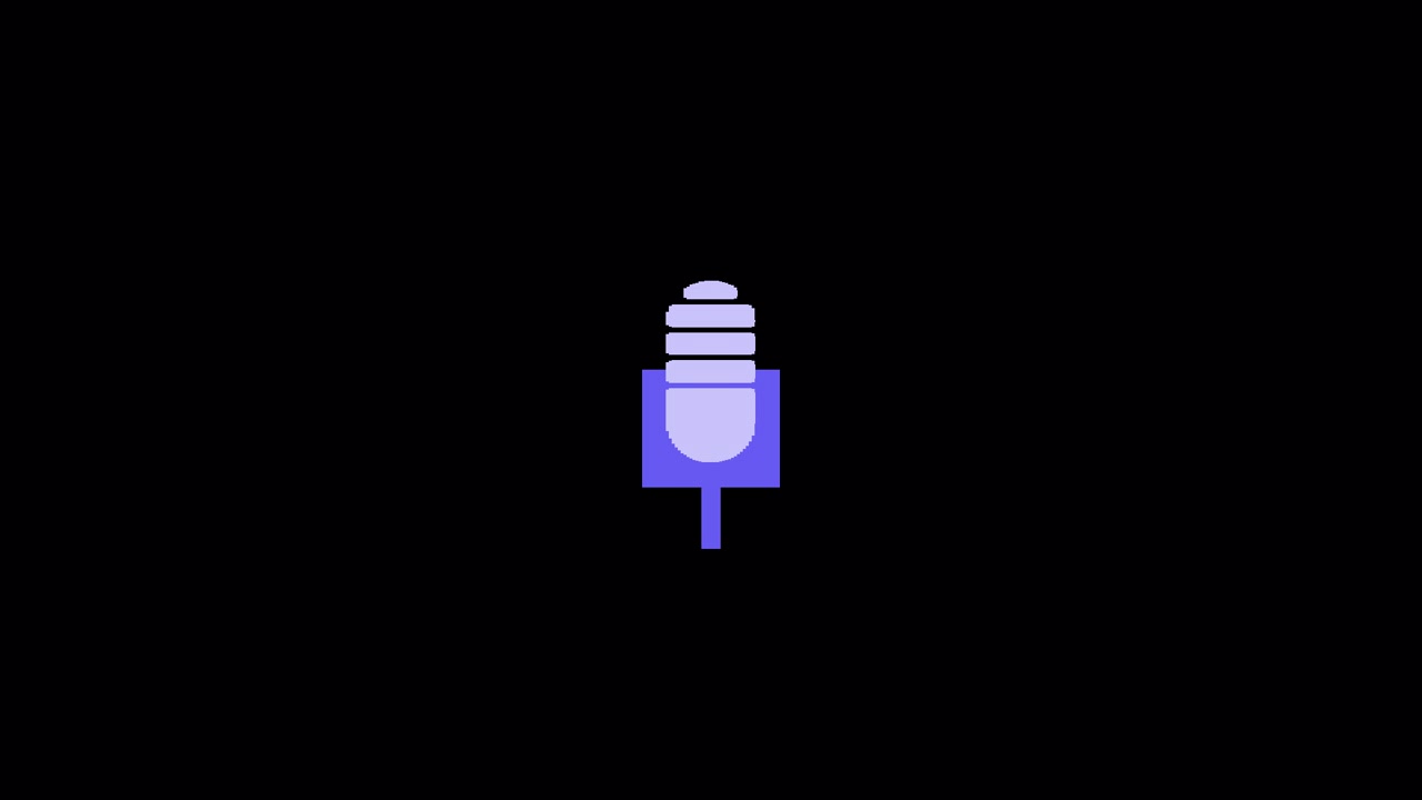 Animated Microphone Icon on Black Background