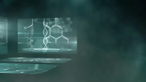 video generado digitalmente de un punto de luz brillante y procesamiento de datos médicos