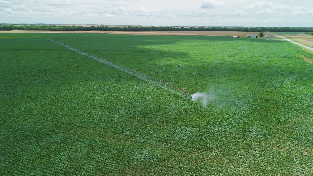 campos de maíz de oklahoma - amplio centro aéreo de irrigación de pivote
