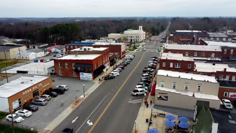 small town mocksville north carolina flyover during christmas time