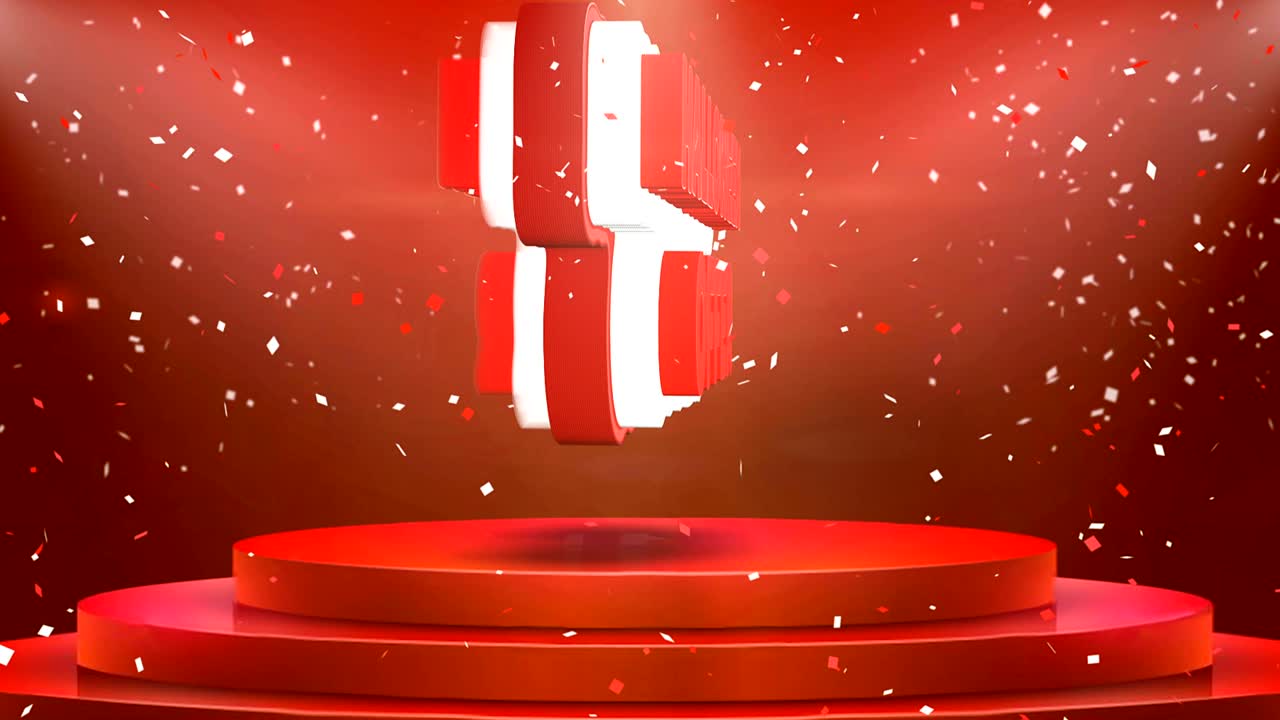 할로윈 오퍼 텍스트 애니메이션 무대 포디움 콘페티 루프 애니메이션