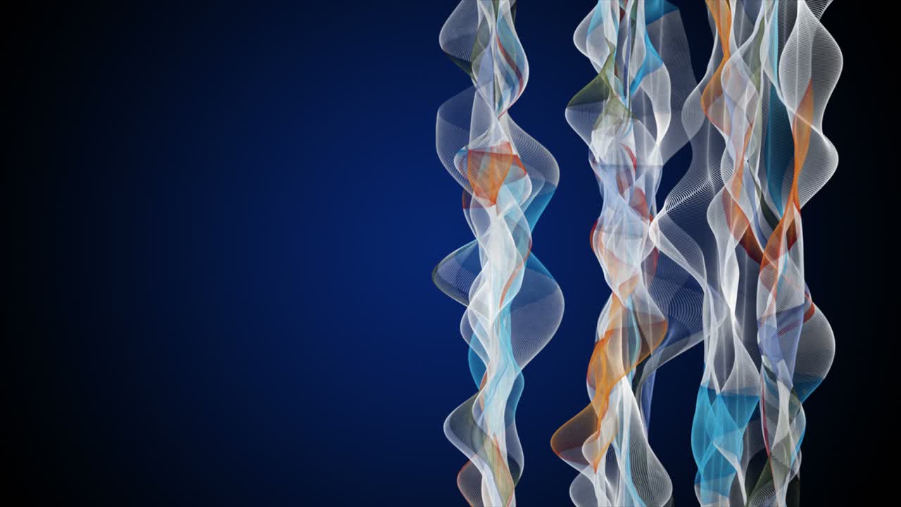 천천히 움직이는 입자 파동 물체와 함께 미래의 애니메이션, 4096x2304 루프 4k