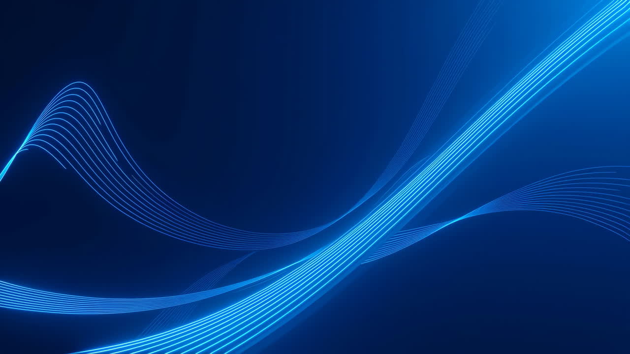 Abstract Blue Glowing Wavy Lines Background | Premium Stock Video Footage