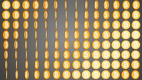 bitcoin cryptocurrency grey background rotating coins pattern