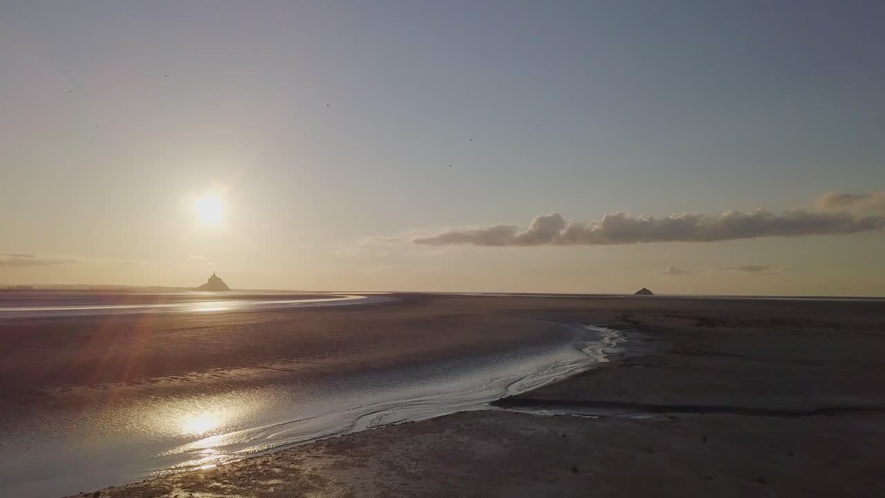 노르망디 브르타뉴 프랑스의 몽생 미셸 수도원 중세 성