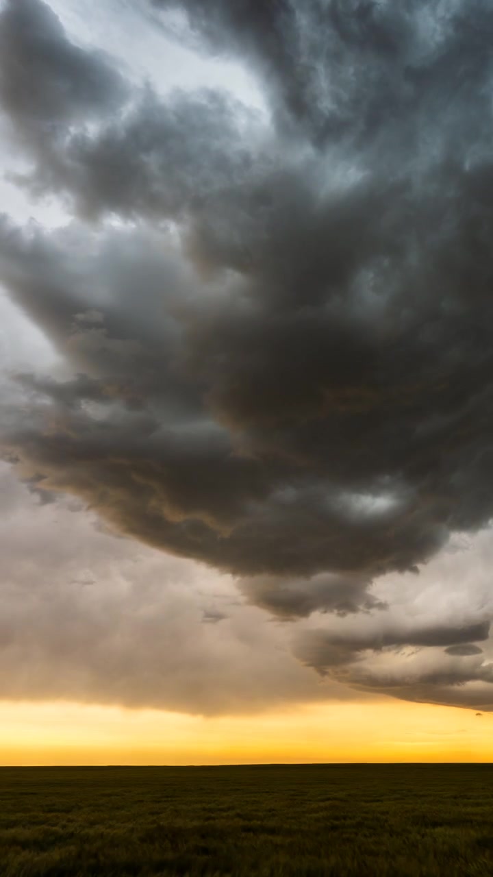 Moody storm cloud motion across an overcast sky during bad weather scene
