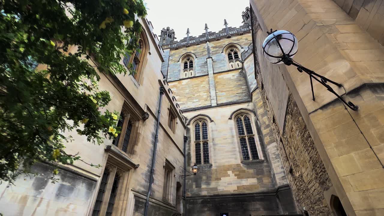 Walking Towards Oxford University Building Entrance