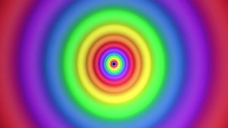 animation of rainbow circles and colours moving on seamless loop