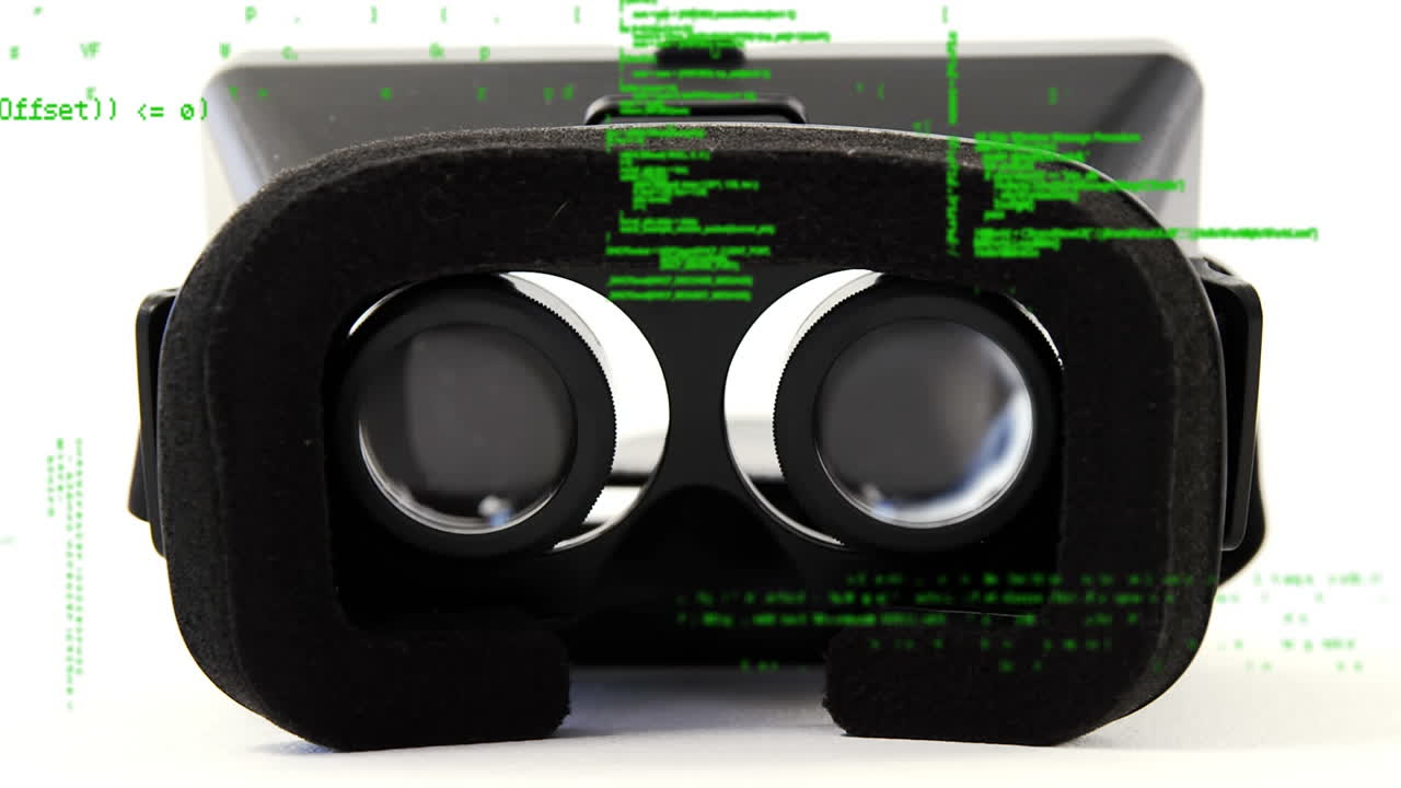 cuffie di realtà virtuale con codici di interfaccia