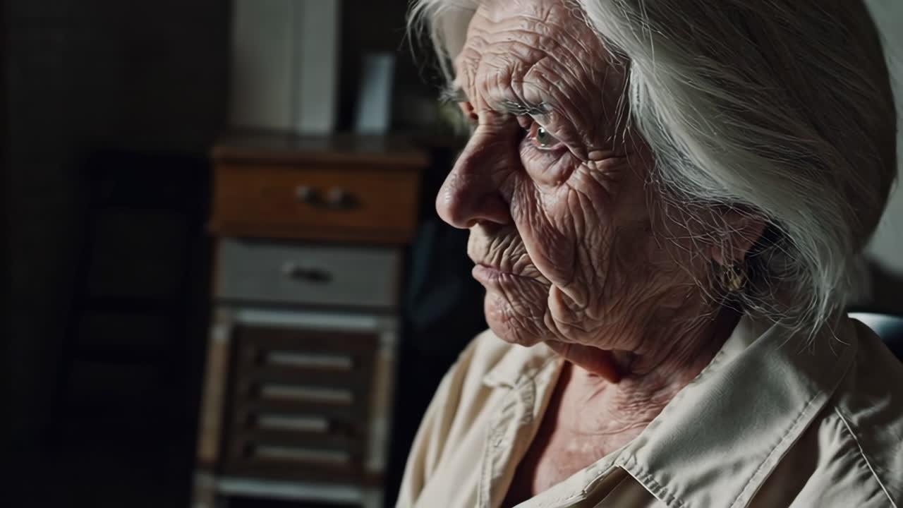Donna anziana in una stanza