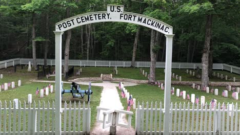 post cemetery fort mackinac, mackinac island, michigan, usa