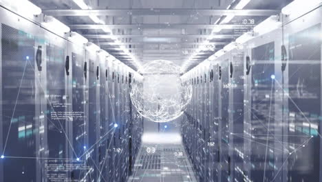 Digital-globe-and-data-processing-animation-over-server-racks-in-data-center