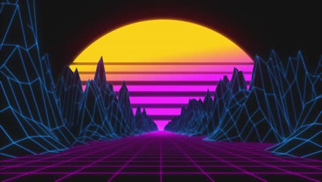 paisaje retro futurista