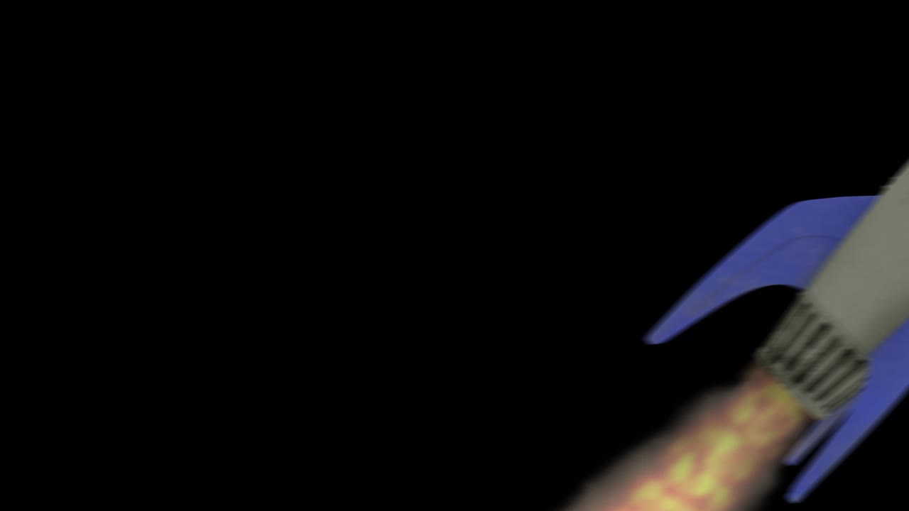 Rocket Ship Flying Through Space Animation. Alpha Channel included.