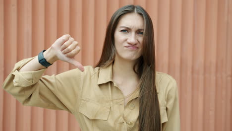 woman showing disapproval