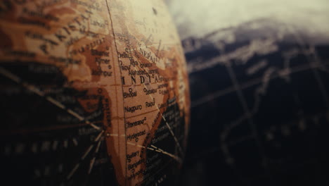 vintage globe of india