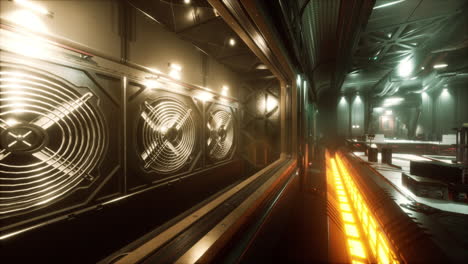 futuristic interior of the spase base