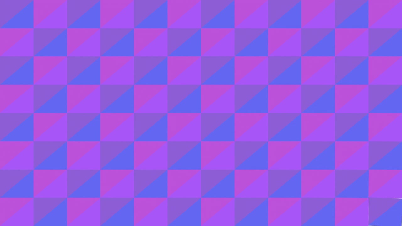 Animazione astratta di quadrati viola e blu che appaiono e scompaiono