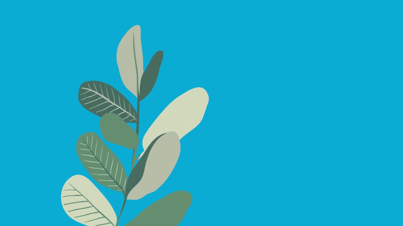 animación de flores en movimiento hipnótico sobre fondo azul