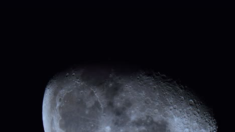 moon extreme close up telescopic craters view. ultra close up full moon movement. fly over the moon.