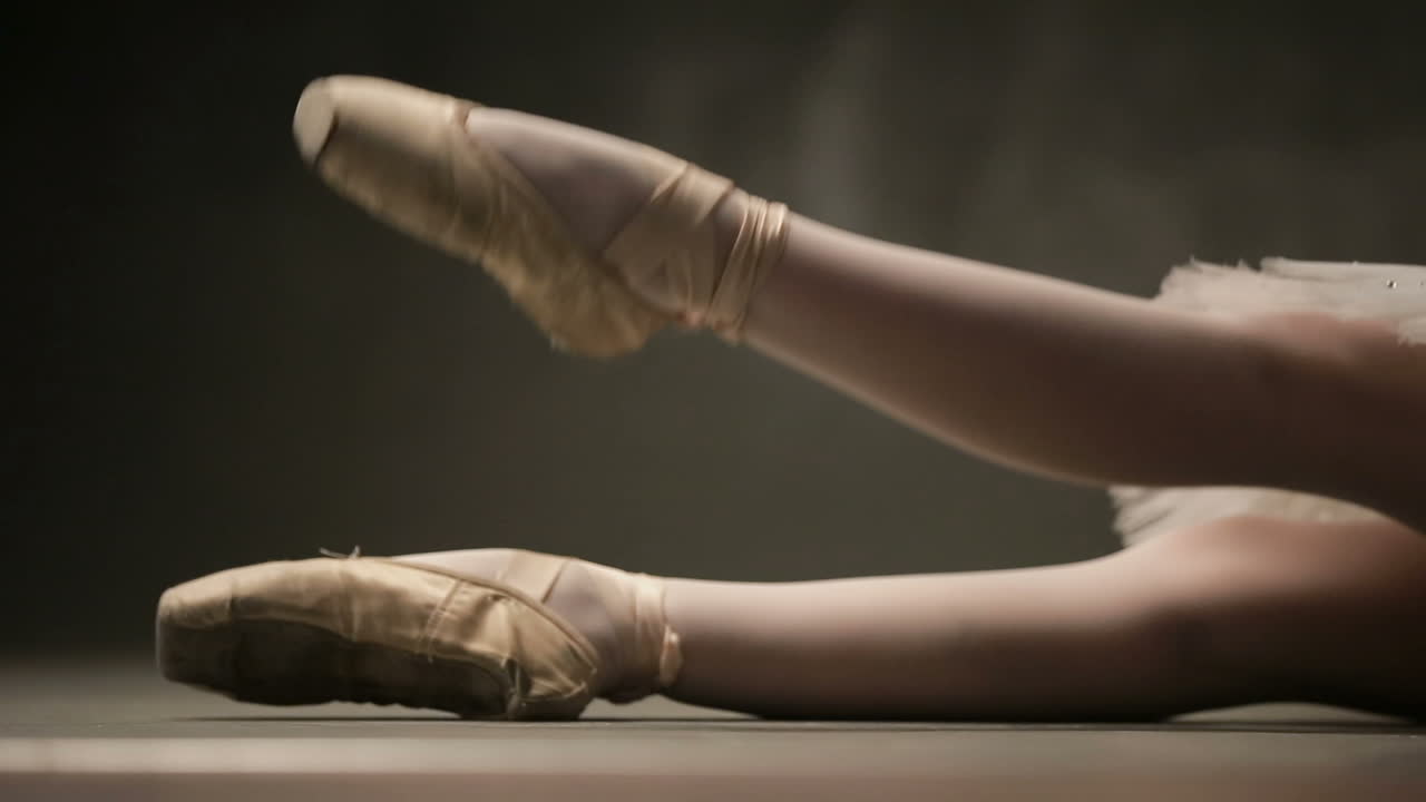 Child Girl Dancing In Room. Cute little girl dreams of becoming a ballerina