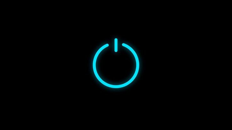 Glowing Neon Power Button Icon Animation