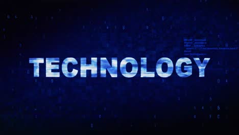 Technology text digital noise twitch and glitch effect tv screen loop animation background login and