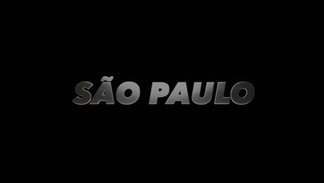 city of são paulo, brazil, 3d graphic title brushed steel look, fill and alpha channel