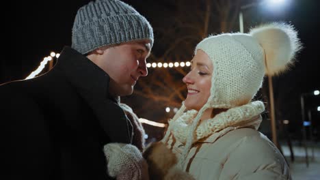 couple enjoying a winter evening