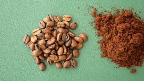 coffee beans and powder