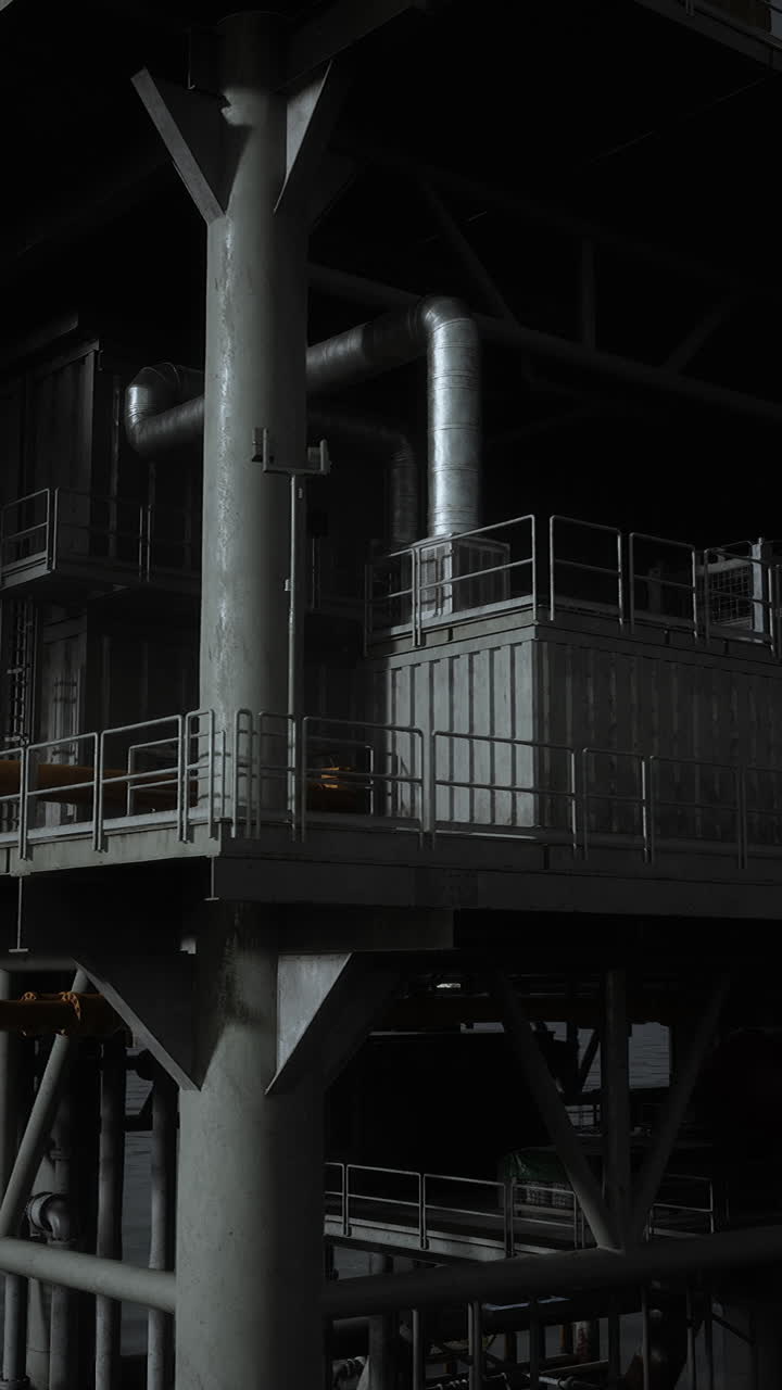 близкий взгляд на нефтяную платформу