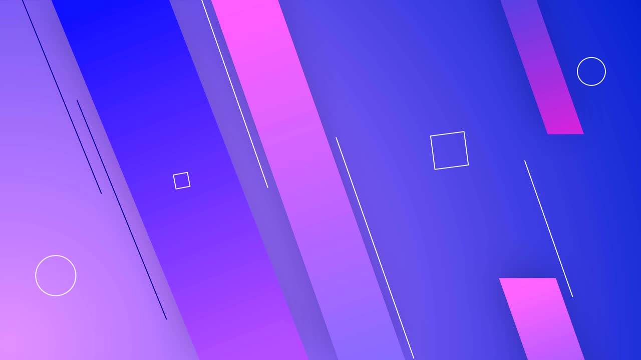 Simple looped Blue &amp; magenta background with geometric shapes.