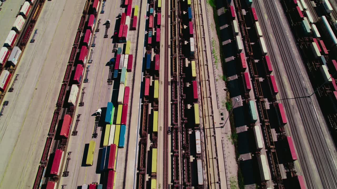 Chromatic Rails: Aerial Symphony of Intermodal Logistics