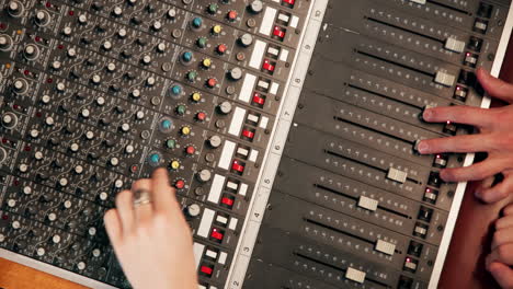 sound mixer in recording studio