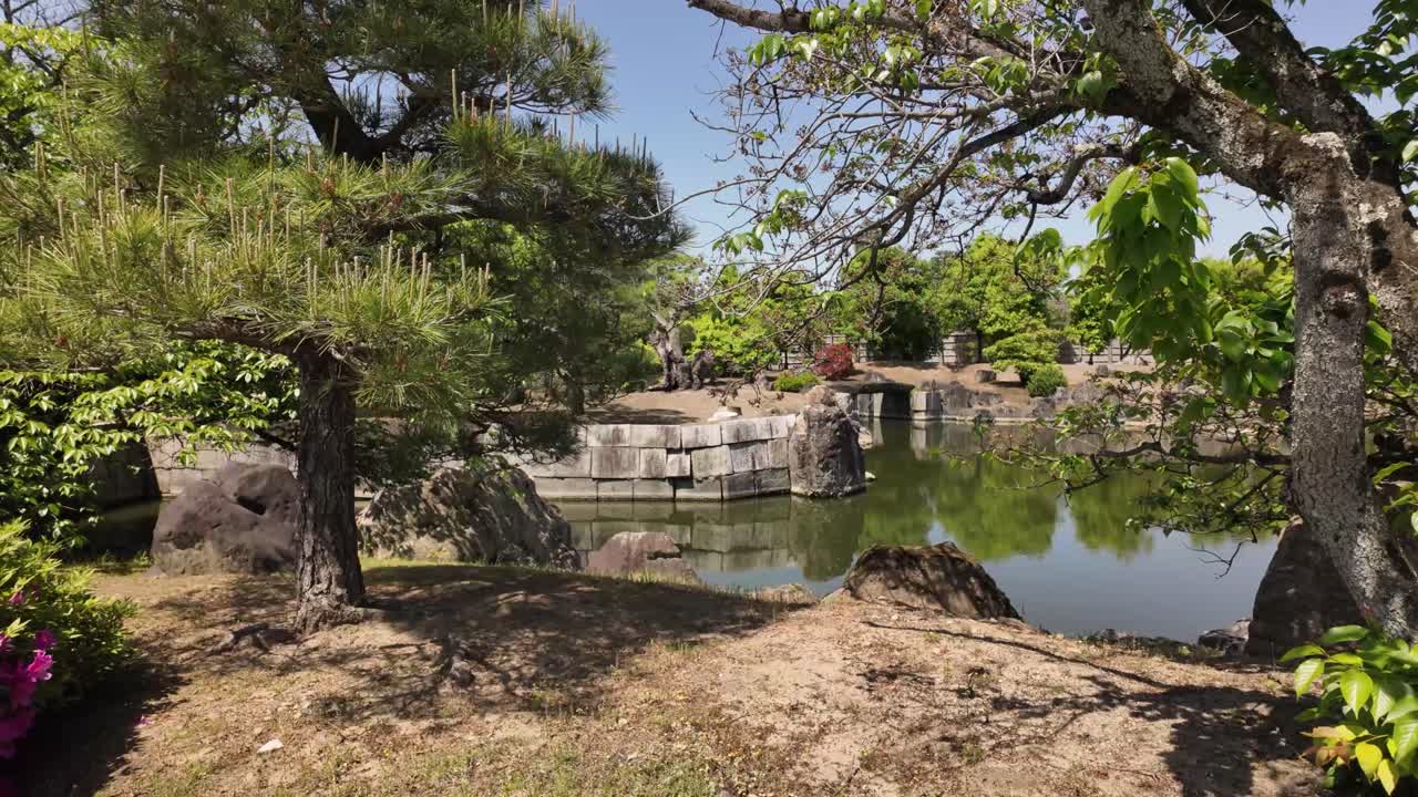 Nijō Castle water pond Japanese garden retreat nature garden Kyoto Japan