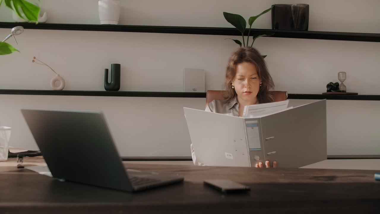 Woman working in a home office