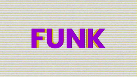 animation of funk text over snow screen background