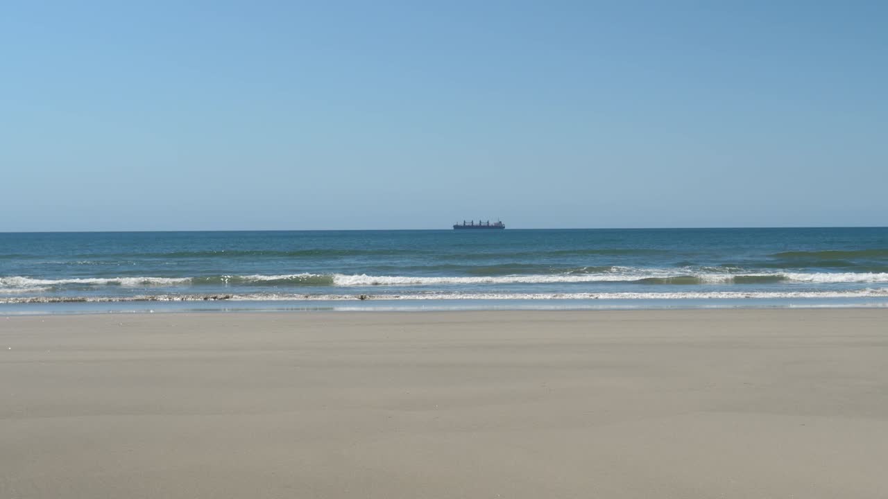 Container ship out at sea