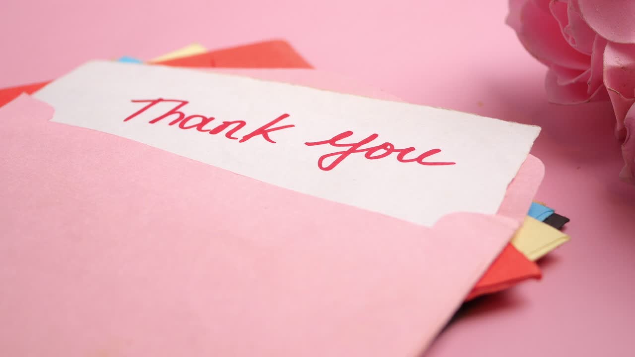 Thank You Card with Pink Rose