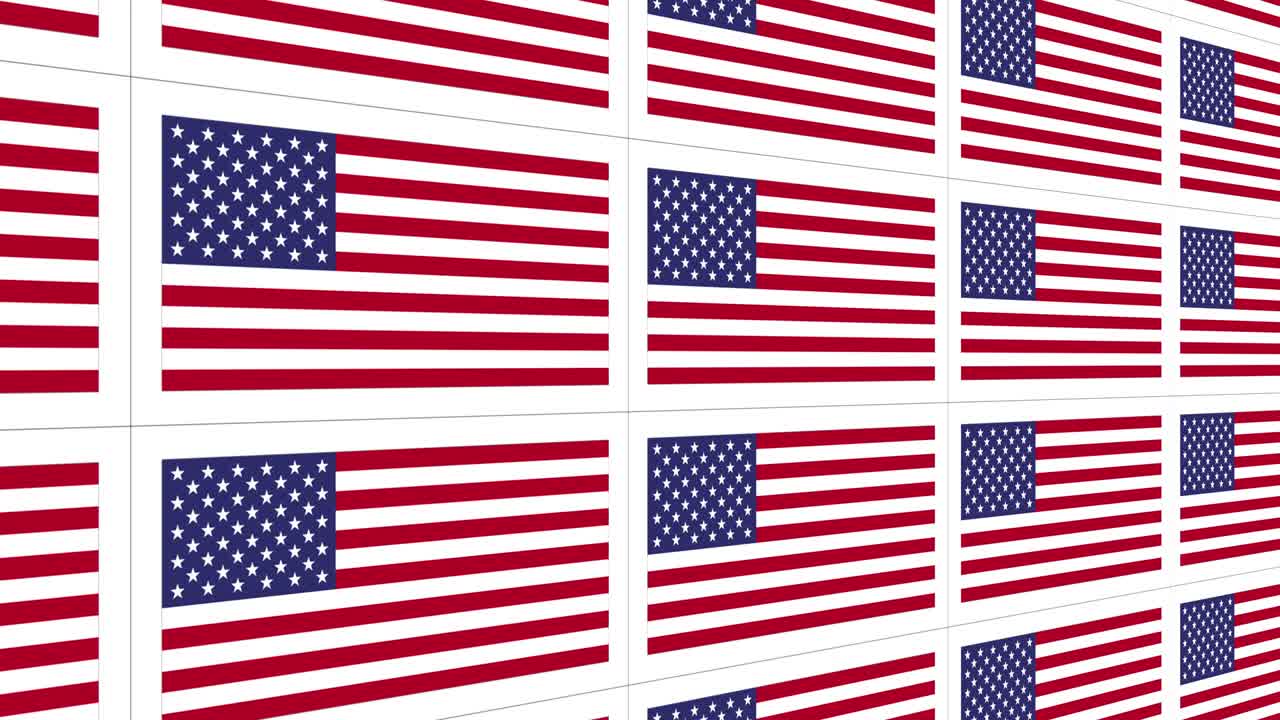 postales con la bandera nacional de los estados unidos en bucle
