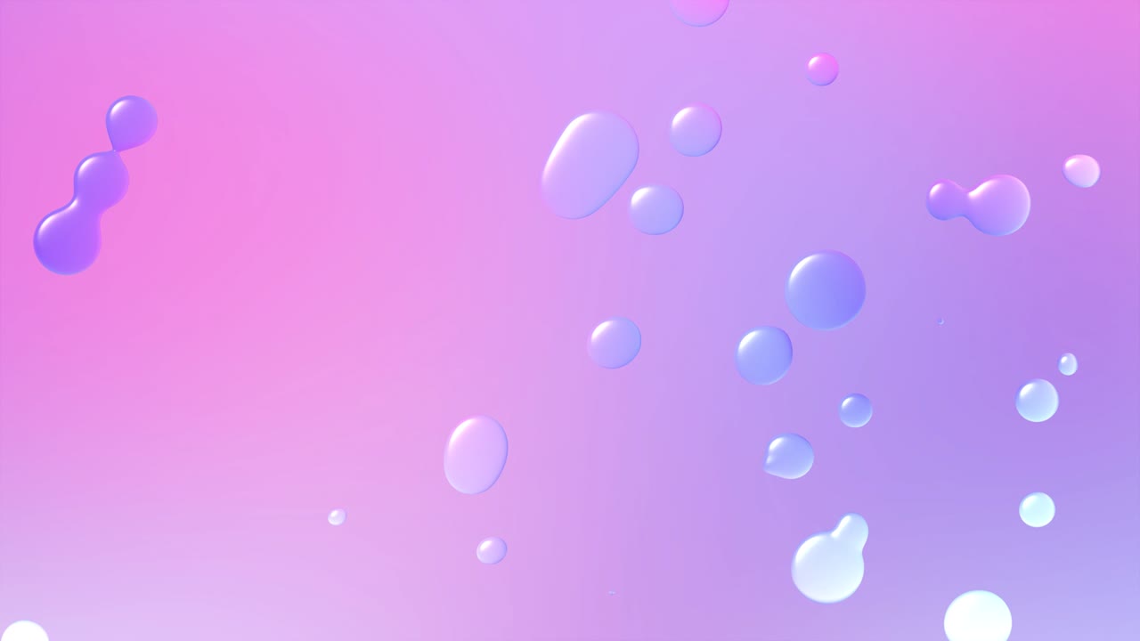 Abstract pink and blue liquid bubbles with glow pastel gradient colors. Animated looped background
