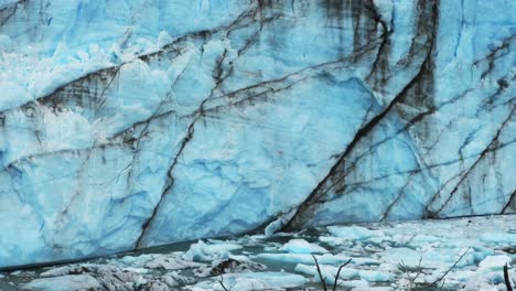 Glacier-Texture,-Closeup-of-Perito-Moreno-Patagonian-Iced-Edge,-Argentinian-Patagonia-National-Park-Los-Glaciares,-Ice-Rock-Formation