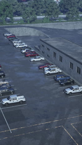 empty parking lot with cars