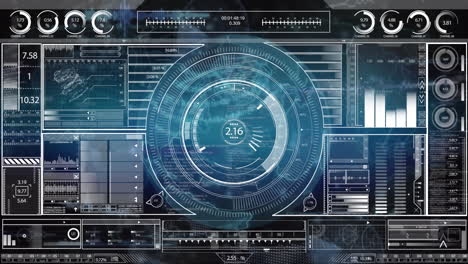 Animación-Del-Procesamiento-De-Datos-Y-Escaneo-De-Alcance-Sobre-El-Mundo