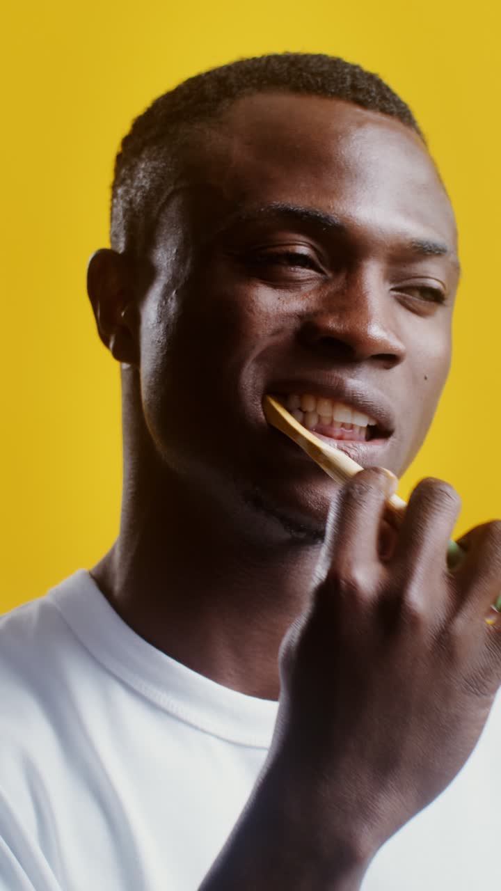 Man brushing teeth