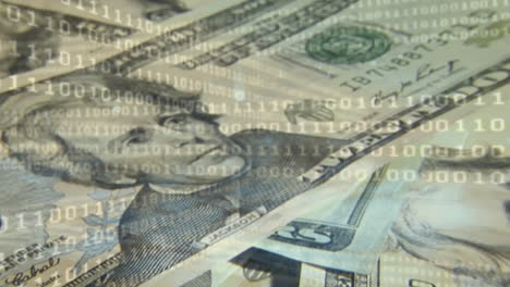 dollar bills and binary codes