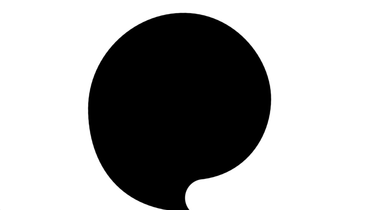 Abstrakt sort cirkel, der udvider sig på hvid baggrund